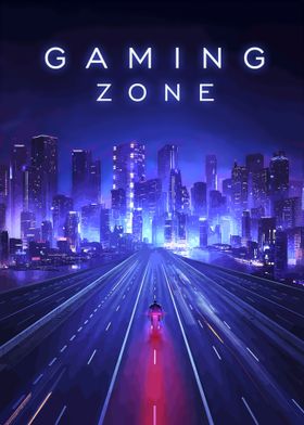 Gaming Zone Neon Poster