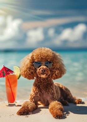 Poodle Relax Beach Drink