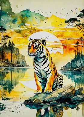 watercolor tiger