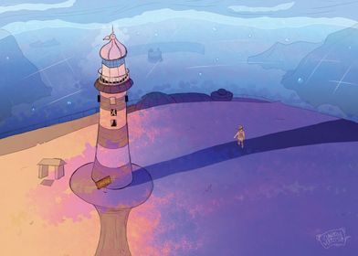 Lighthouse by the Ocean