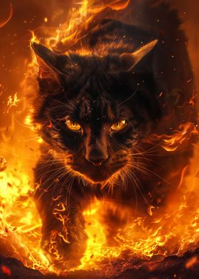 fire black cat