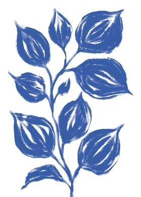 Big Blue Leaves Painting