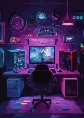 Gaming Setup Neon