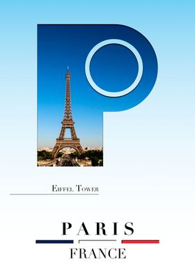 Eiffel Tower Letter P