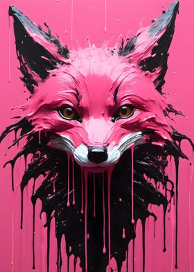 Pink Fox art poster