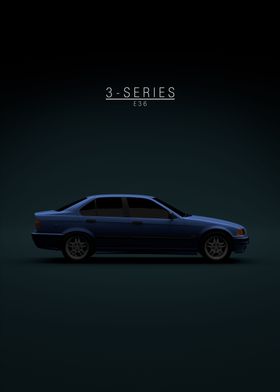 1994 BMW E36 sedan Blue