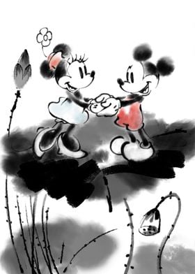 Mickey & Minnie Ink Wash-preview-0