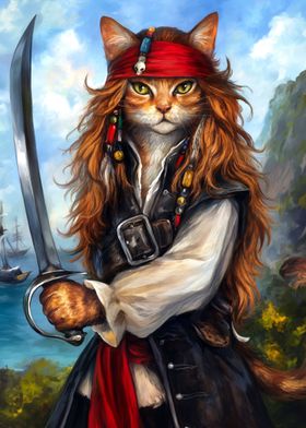 Kitten Pirate Captain