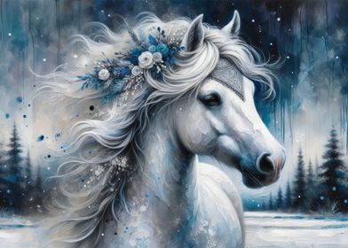 Fantasy White Horse Art