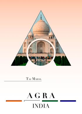 Taj Mahal India Letter A