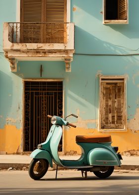 Scooter in the old town