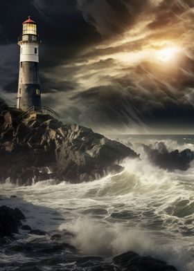 Lighthouse in the storm