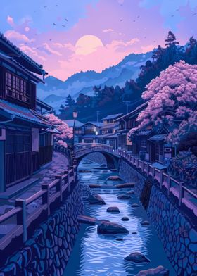 River Japan Painting