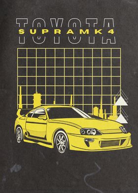 Yellow Toyota Supra MK4