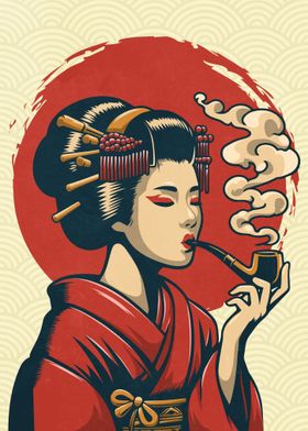smoking geisha