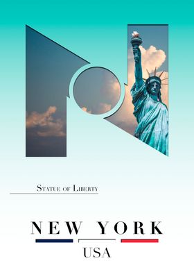 New York USA Letter N