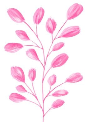 Pink botanical bush twig