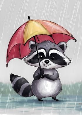 Cute Raccoon Art