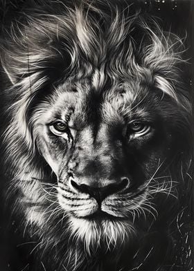 black and white lion 