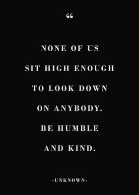 Be Humble and Kind