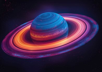 Planet Saturn Colorful