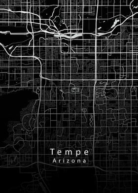 Tempe Arizona Map black