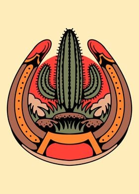 cactus horseshoe tattoo