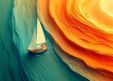 Abstract igneous sailboat