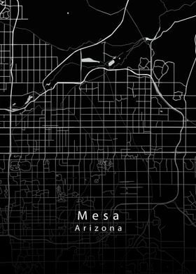 Mesa Arizona Map black