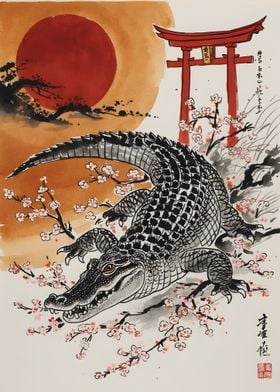 Japan Alligator Painting