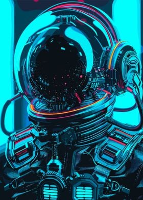 Astronaut Blue Modern