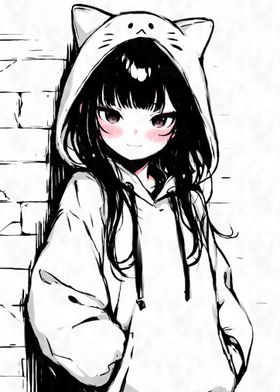 Kawaii Hoodie Cat Girl