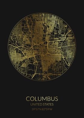 Columbus Black Gold Map