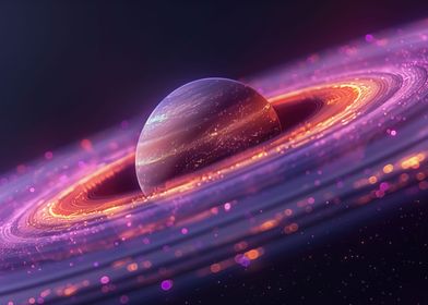 Planet Saturn Colorful