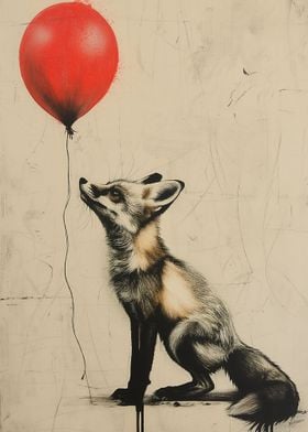 Banksy Fox Red Balloon