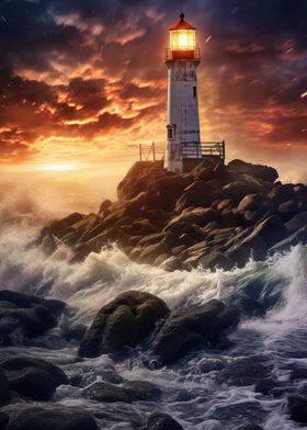 Lighthouse in the storm