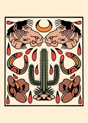 cowboy tattoo flash 