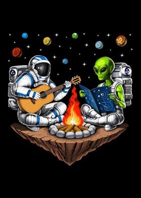 Camping Astronaut Alien 