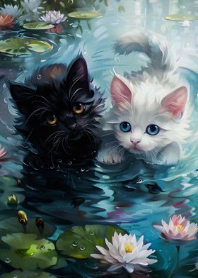 Couple Cat Waterlilies