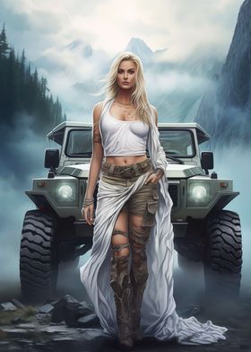 Scandinavian girl and SUV