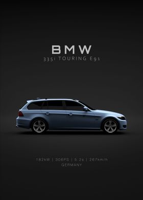 BMW 335i E91 Estate Blue
