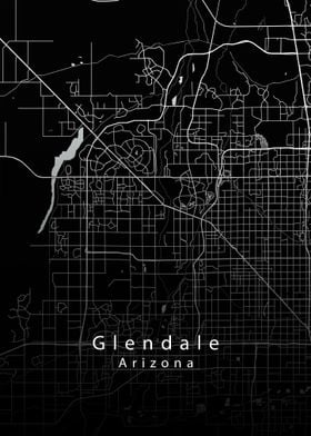 Glendale Arizona Map black