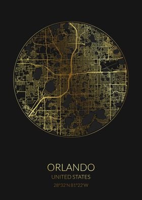 Orlando Black Gold Map