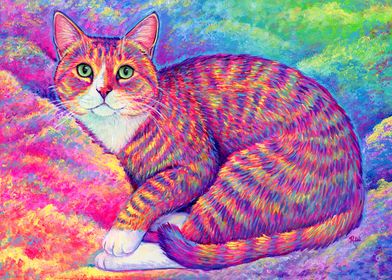 Rainbow Tabby Cat Clouds