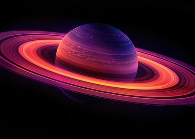 Planet Saturn Colorful