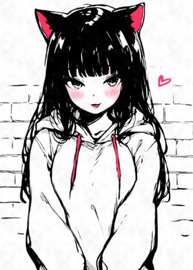 Kawaii Neko Girl Hoodie