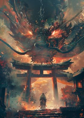 Fantasy Torii Gate Dragon