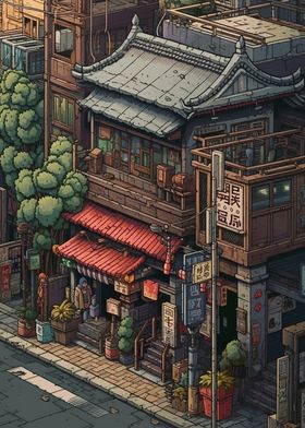 Japan Pixel Art