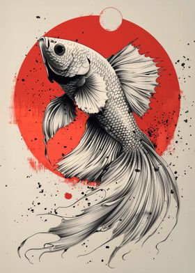 Japan betta fish poster