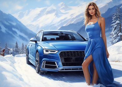 Beauty woman Audi Winter